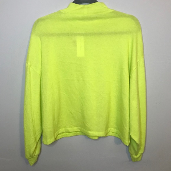 NWT All In Favor Neon Green Mock Neck Sweater Sz M - Picture 7 of 7